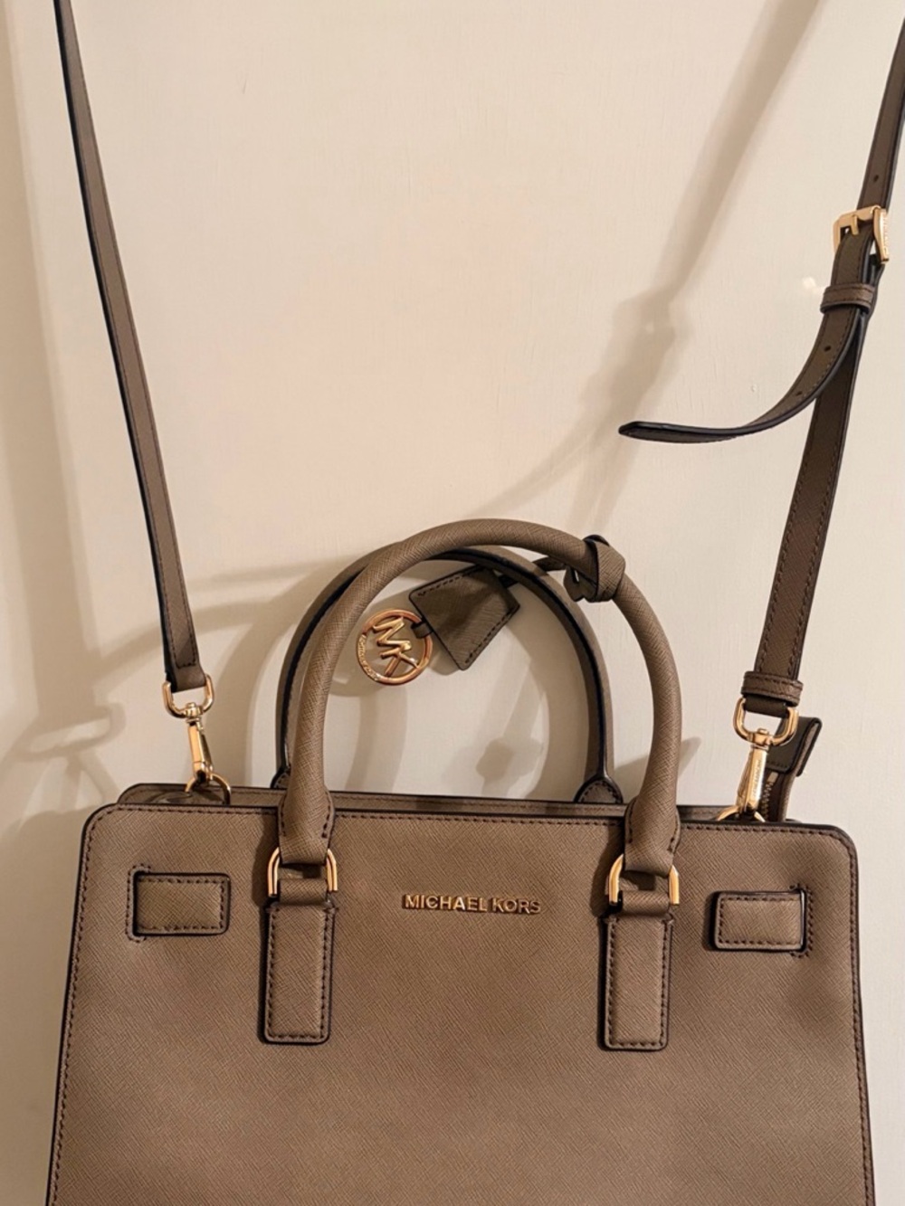 Michael Kors Brown Selma Satchel Saffiano Crossbody Bag